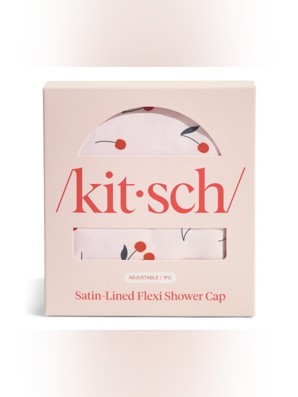 Kitsch Satin Lined Flexi Shower Cap In Cherry Print